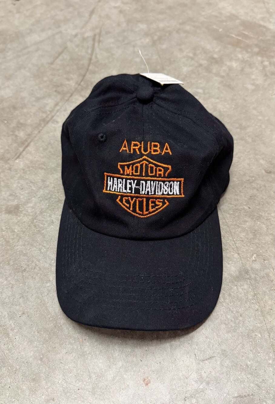 Harley-Davidson Aruba Baseball Hat Black Strapback Cap Embroidered